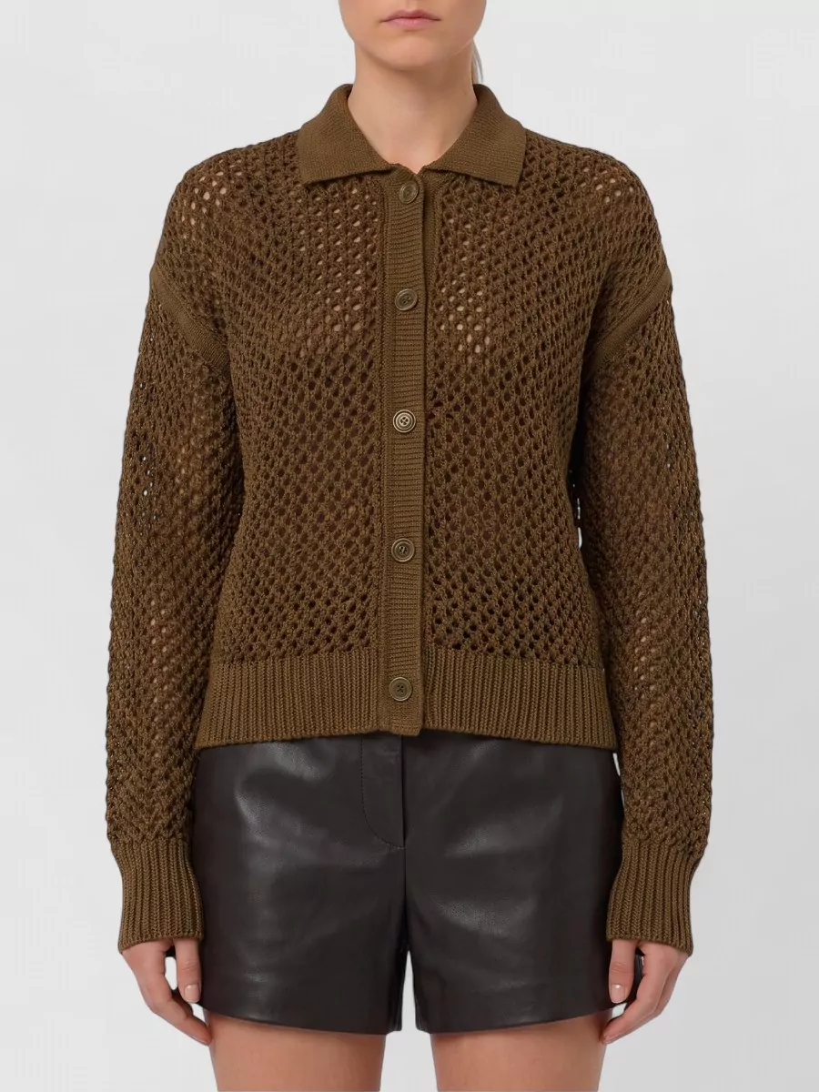 Max Mara cotton open knit cardigan