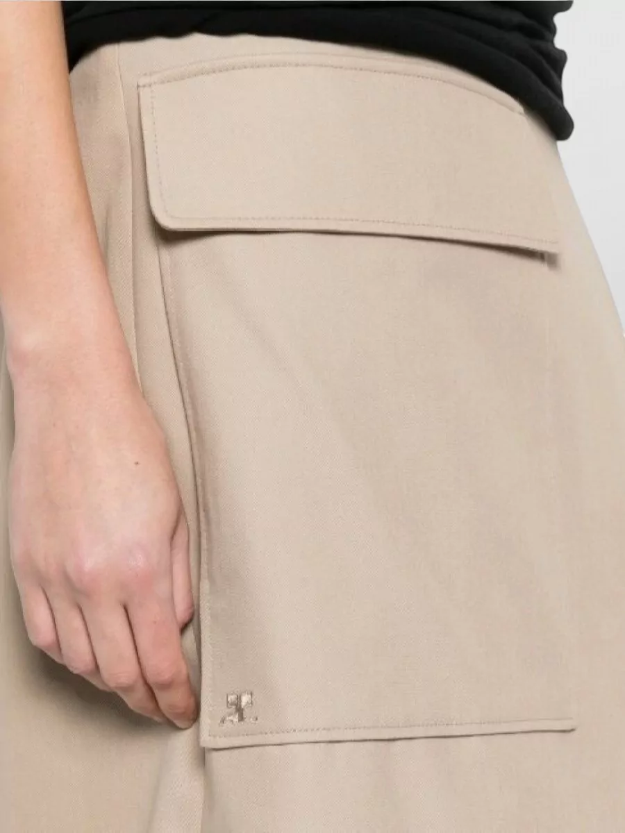 Courrèges Cotton Asymmetric Utility Skirt