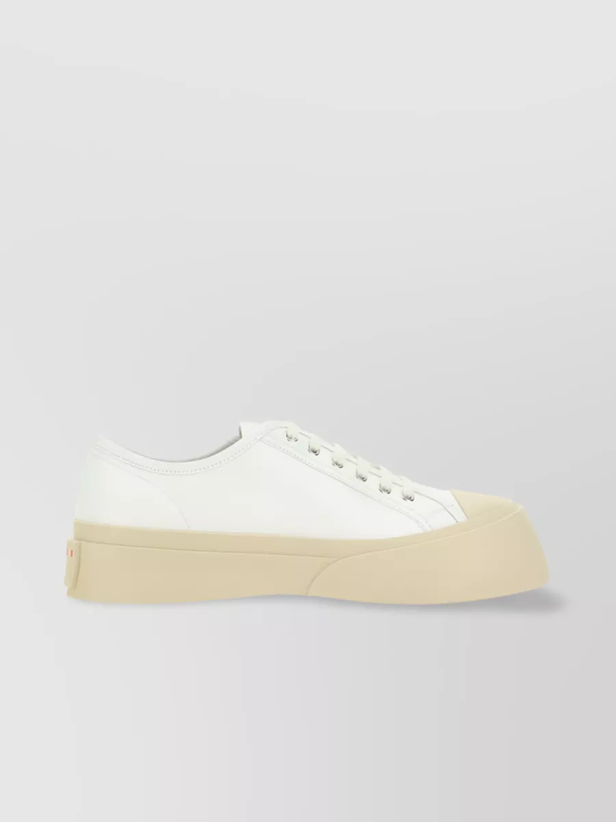 Shop Marni Pablo Logo Embroidered Sneakers In White