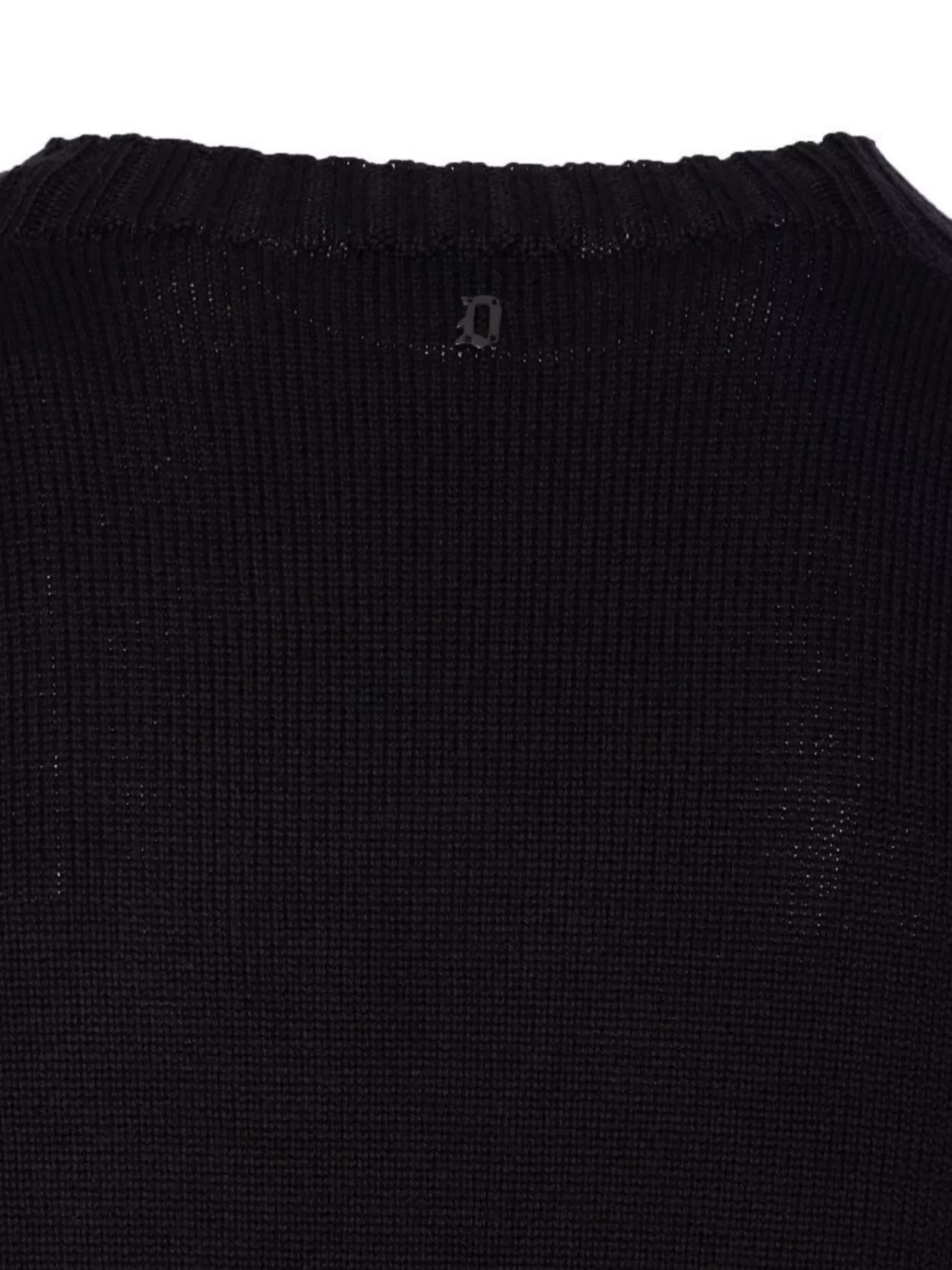 Dondup Crewneck Sweater With Ribbed Collar And Cuffs In Black