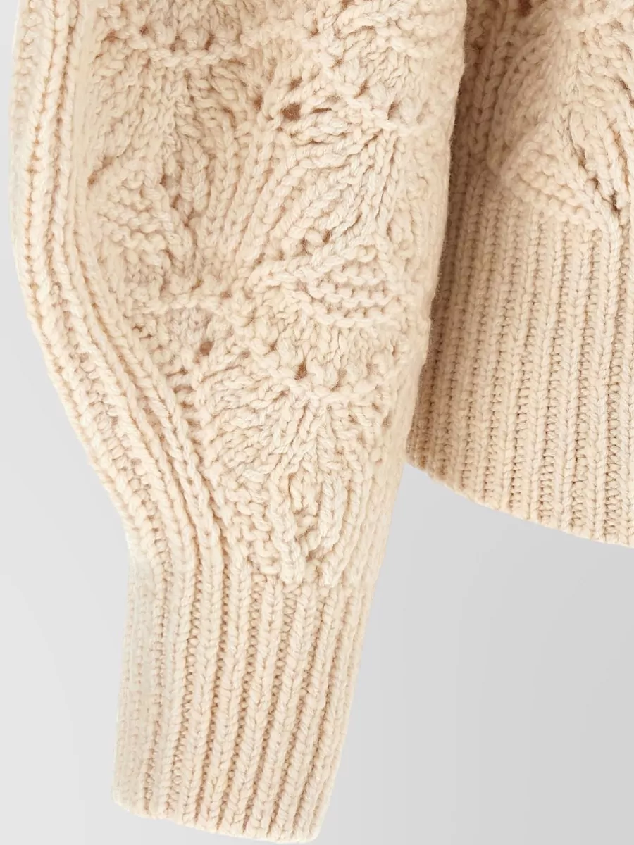 Zimmermann Wool Cable-Knit Turtleneck Sweatshirt