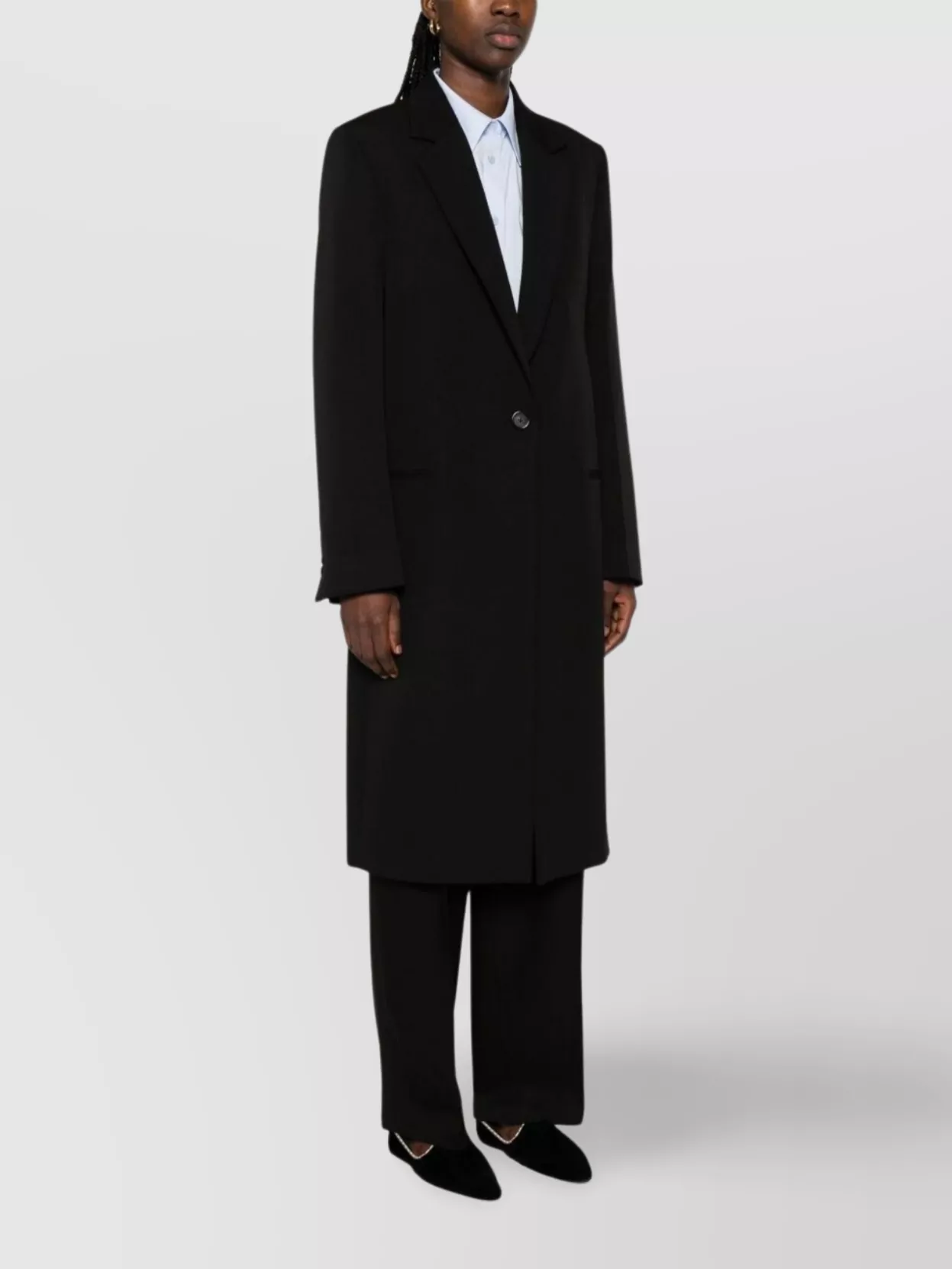 Totême Tailored Wool Coat Featuring Pockets In Black