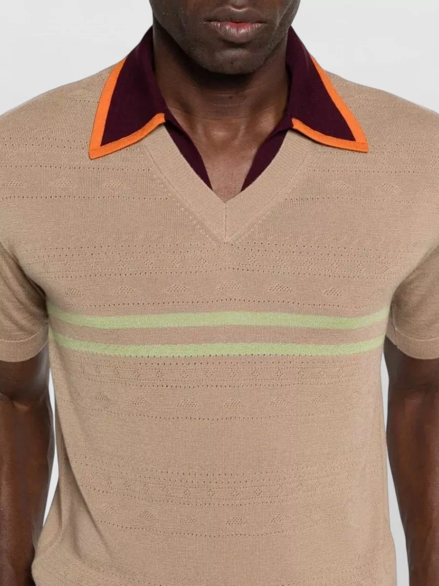 Dries Van Noten Striped Short-Sleeve Polo Shirt