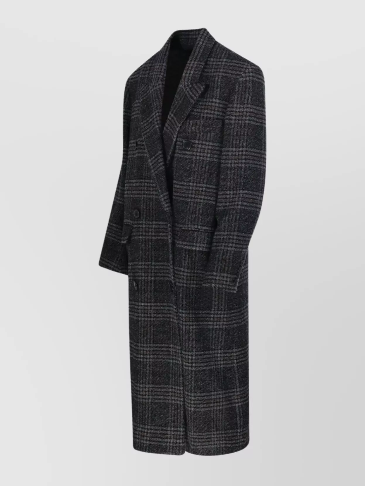 Isabel Marant Etoile Long Checked Double-Breasted Notched Lapels Coat