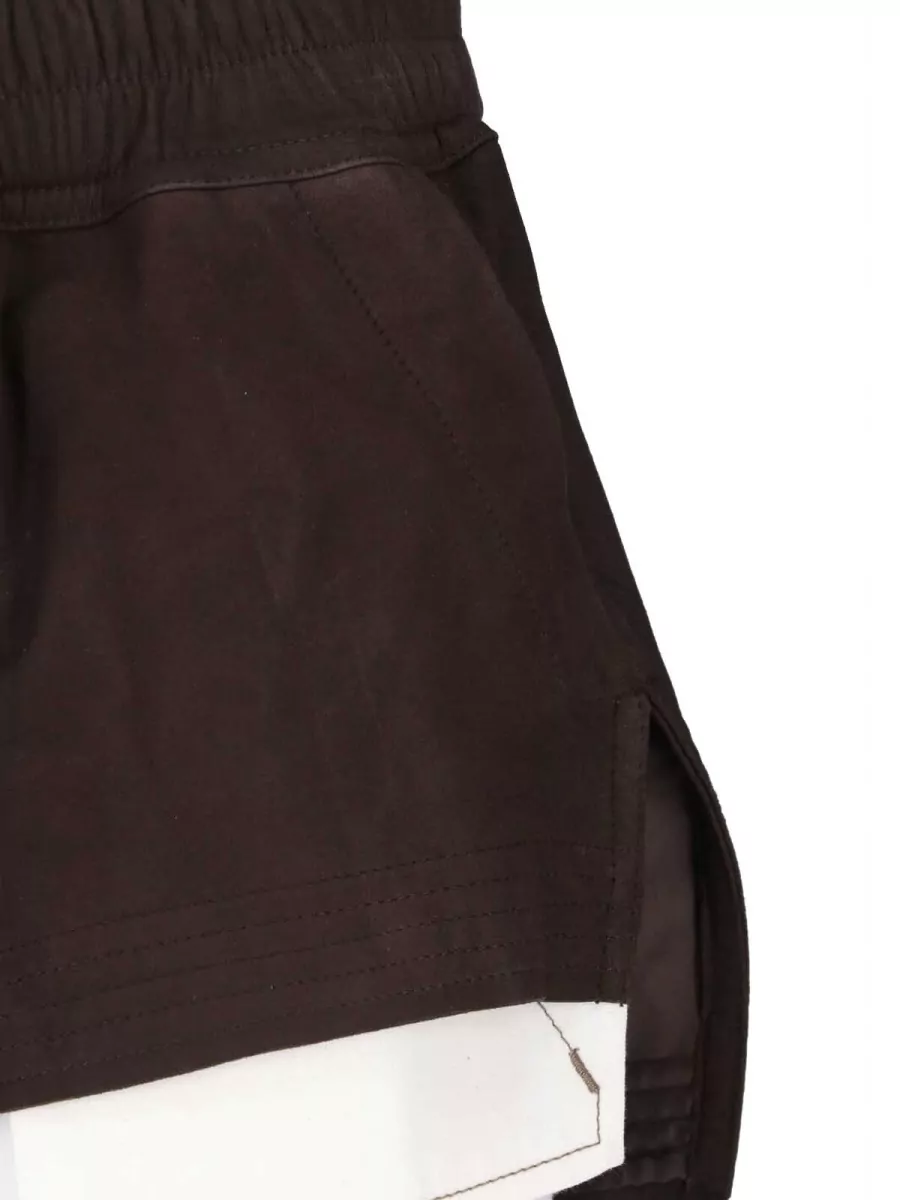 Rick Owens Leather Straight Short Shorts