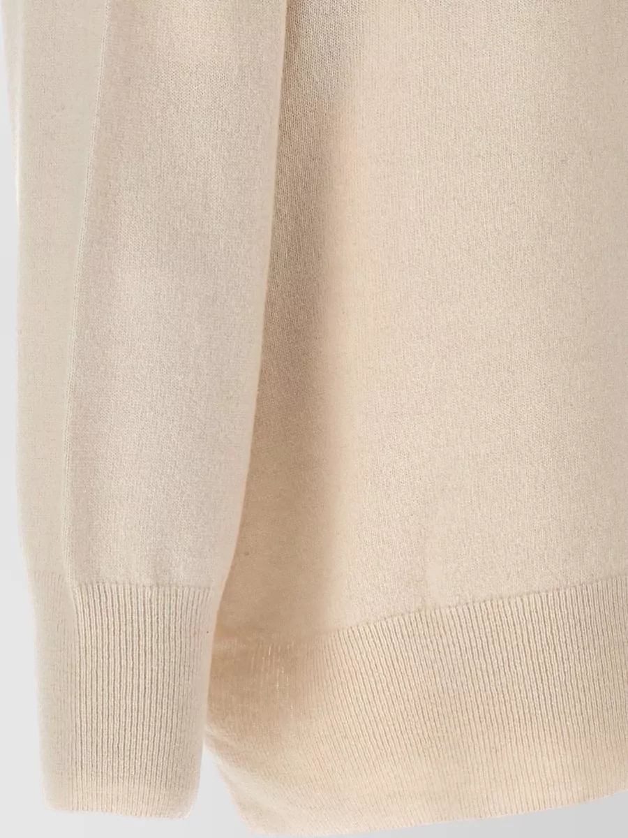 Nude Wool Oversized V-Neck Jumper