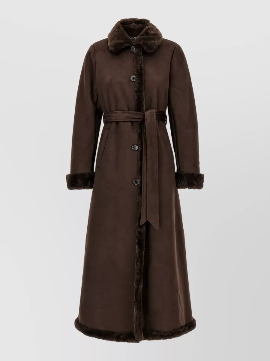 Lauren Ralph Lauren shearling effect belted coat