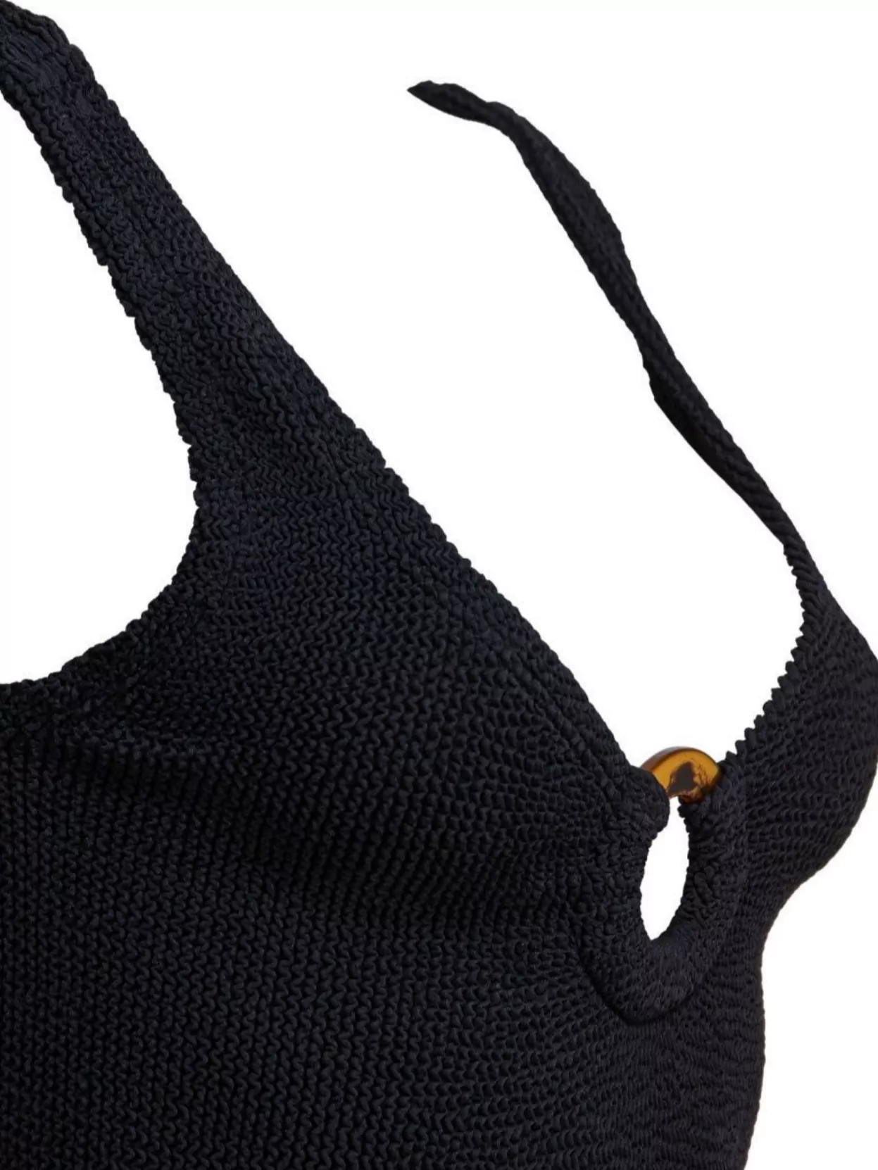 Hunza G Celine Crinkle Fabric One-piece Swimsuit In Black