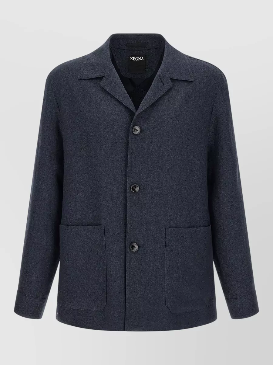Zegna linen blend single breasted coat