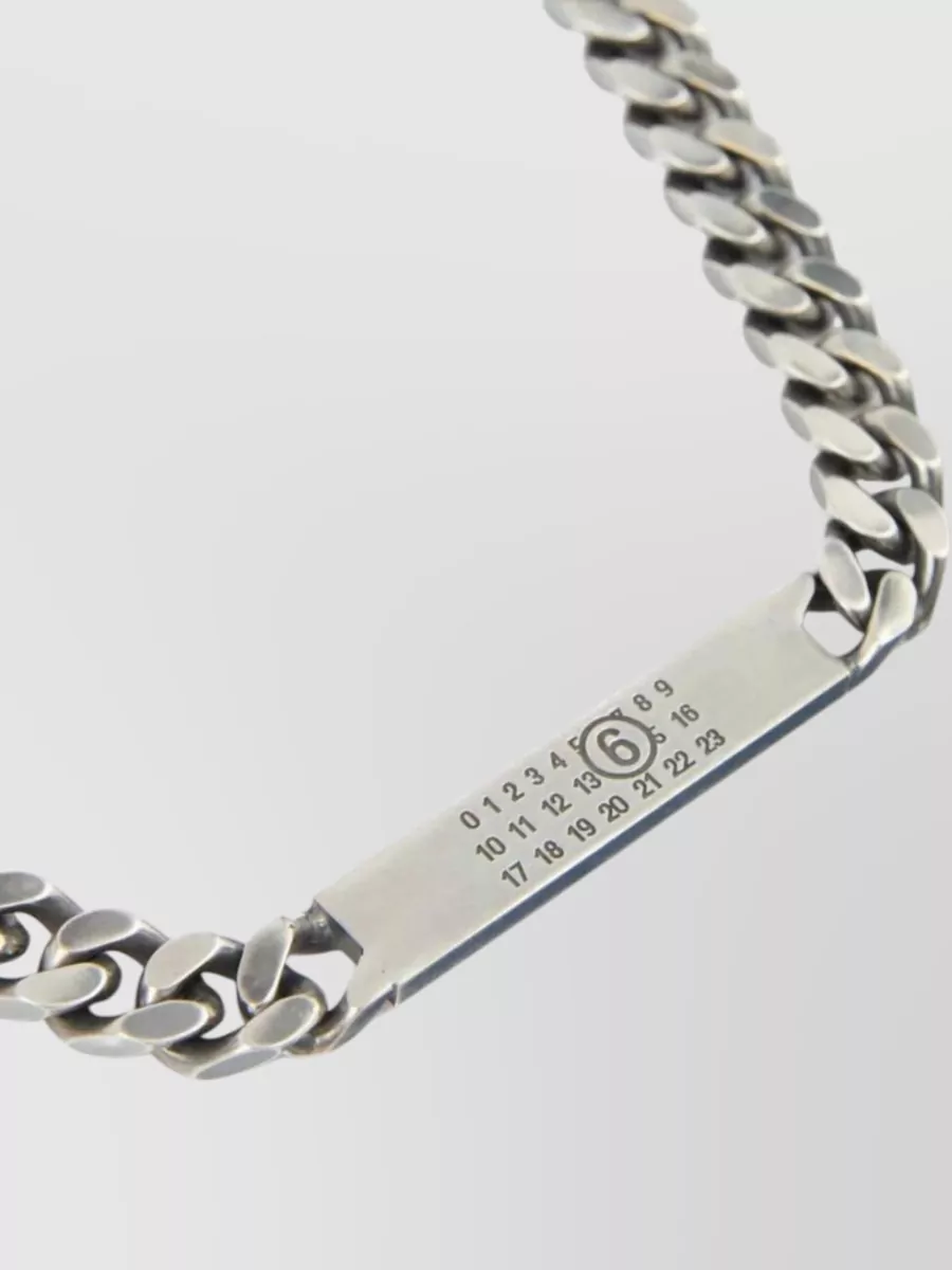Mm6 Maison Margiela Brass Logo Pendant Necklace
