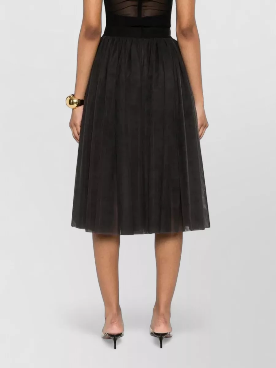 Dolce&Gabbana Tulle Midi Skirt Sheer Overlay Design