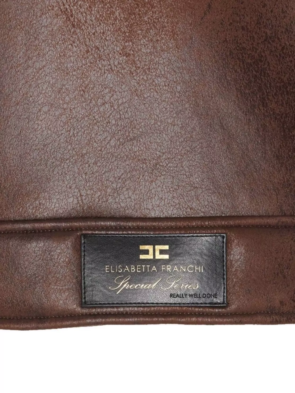 Elisabetta Franchi Coat Shearling Buckle Detail