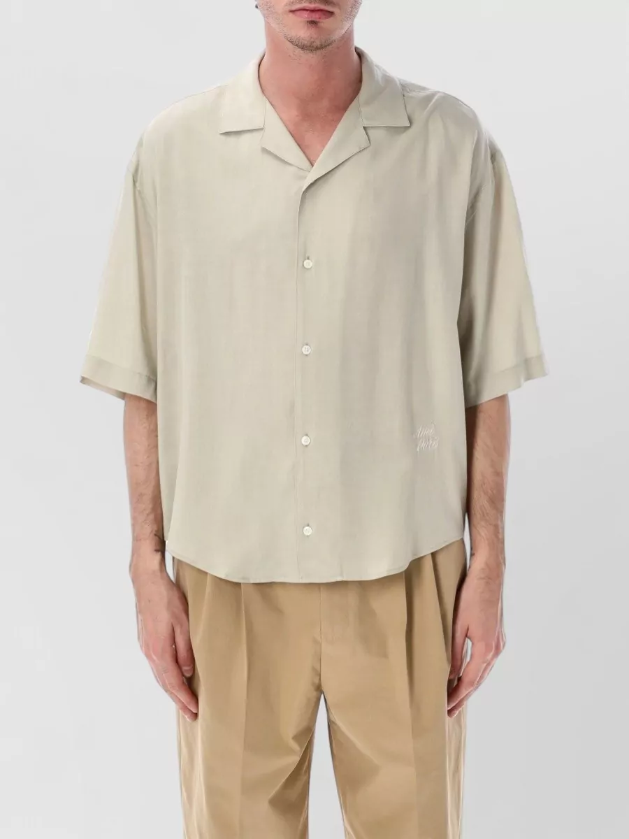 Ami Paris viscose short-sleeve boxy shirt