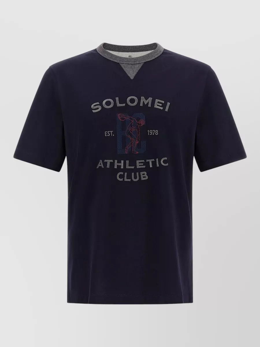 Brunello Cucinelli cotton solomei athletic club printed t-shirt
