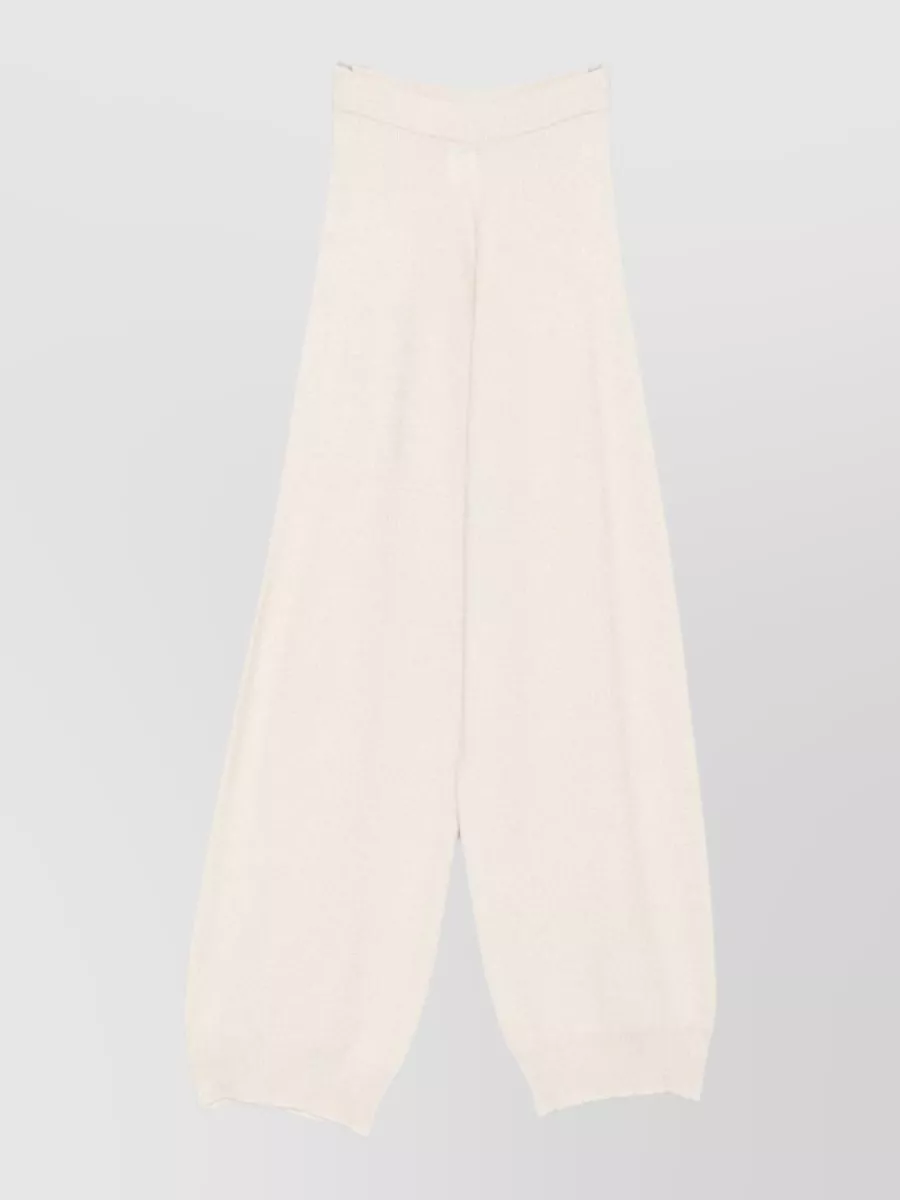 Fabiana Filippi fine-knit wide-leg ribbed-cuff loungewear trousers