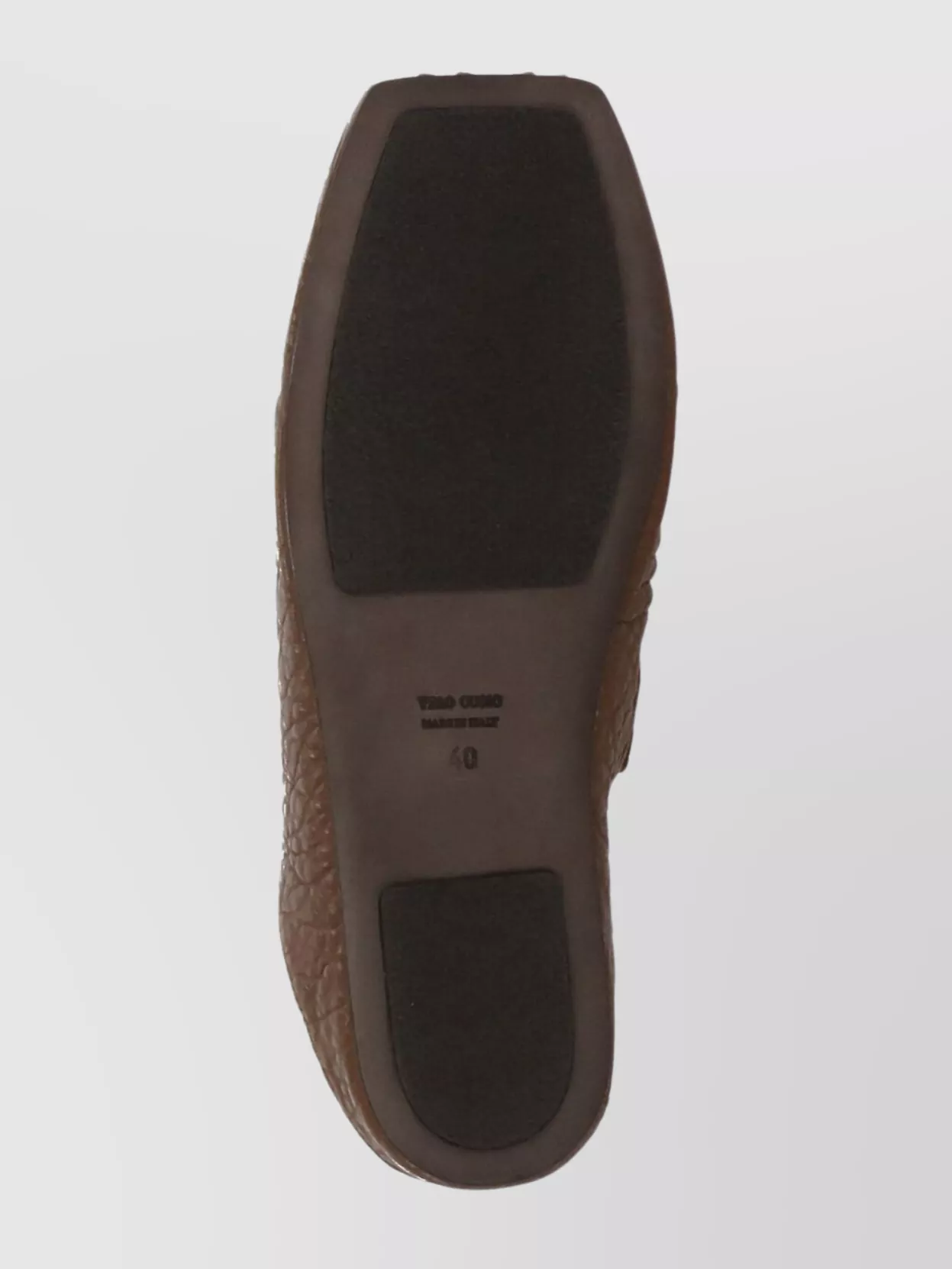Uma Wang Leather Slippers With Flat Sole And Squared Toe