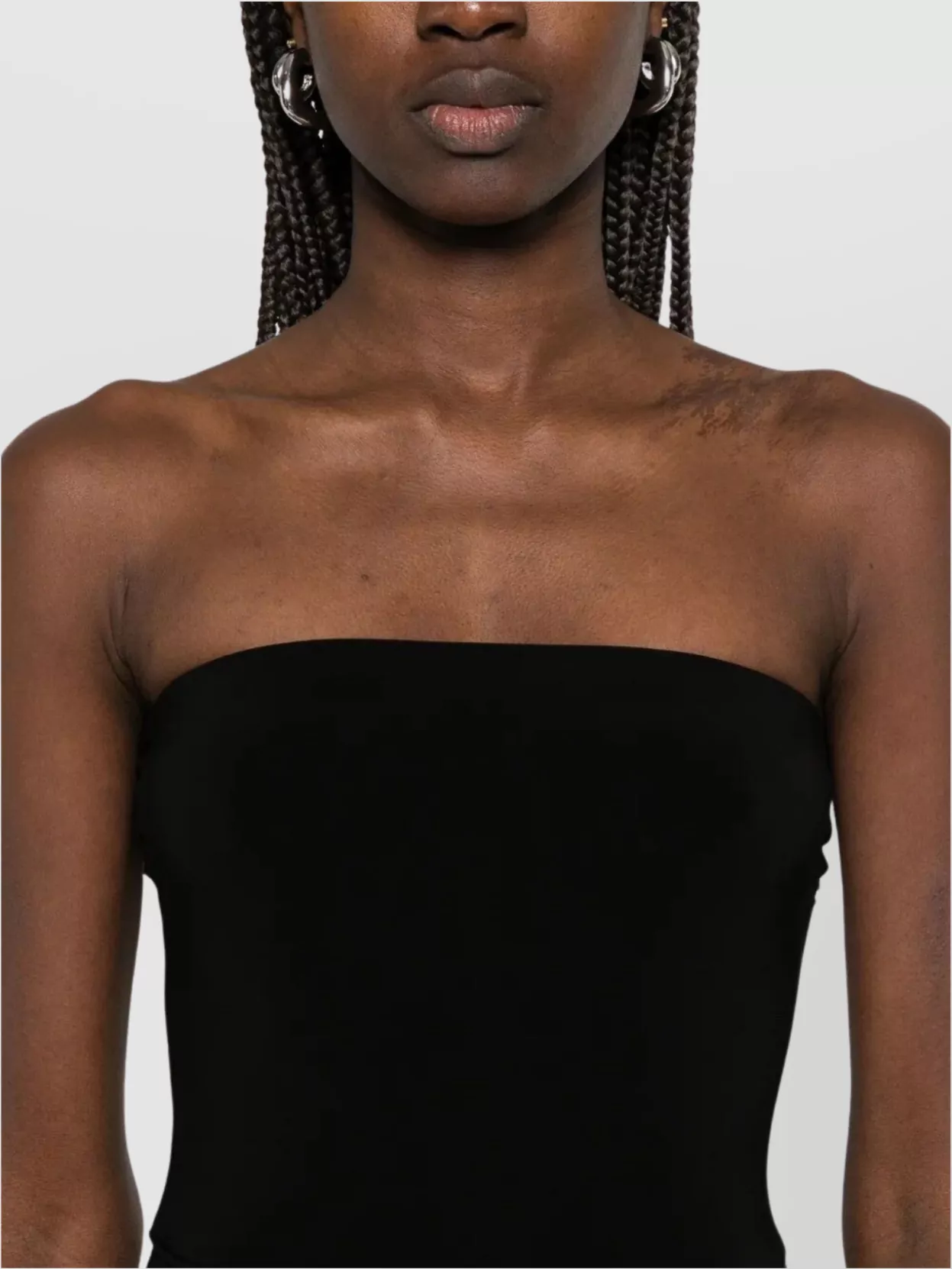 Norma Kamali Strapless Draped Mini Dress With Asymmetric Hem