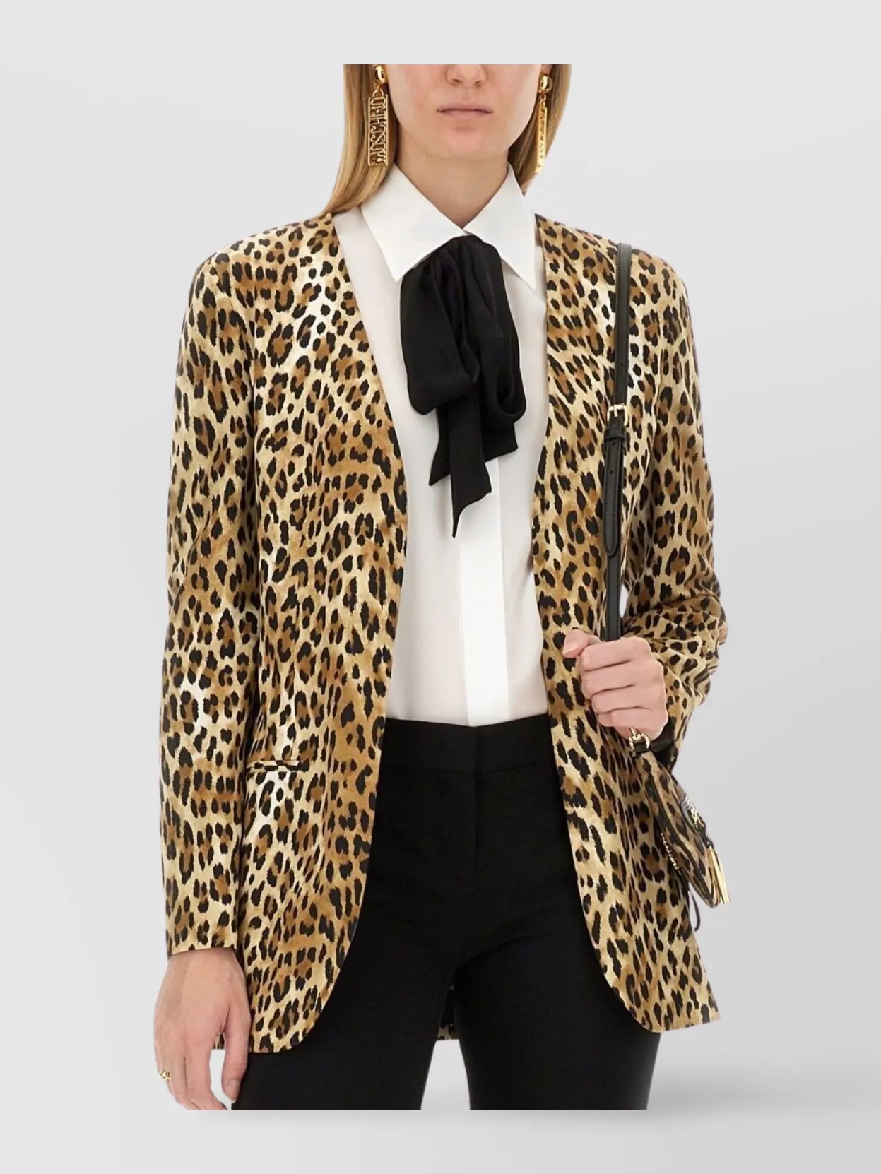 Moschino Single-breasted Leopard Print Blazer