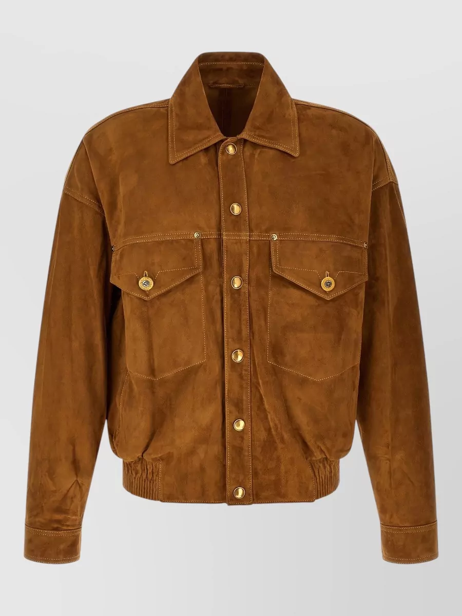 Versace leather suede blouson jacket