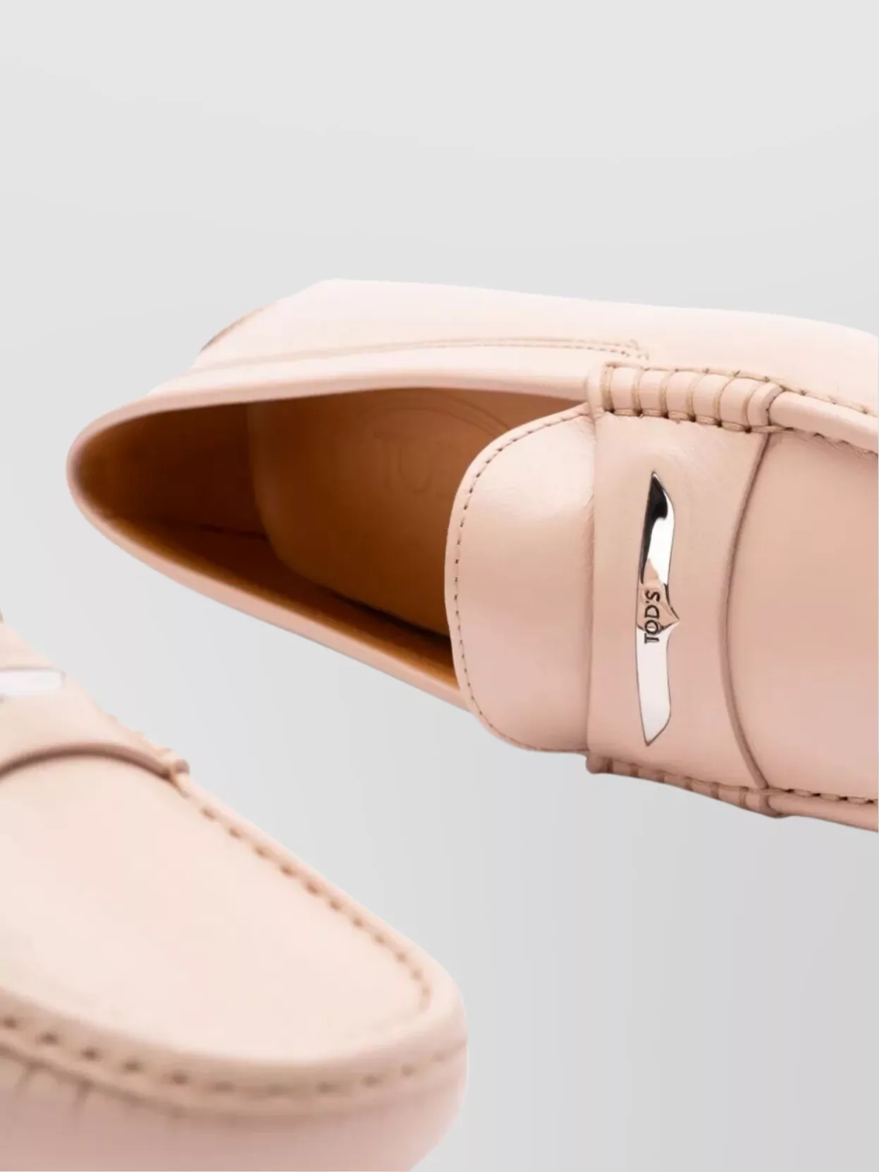 Tod's Round Toe Loafers Featuring Rubber Sole