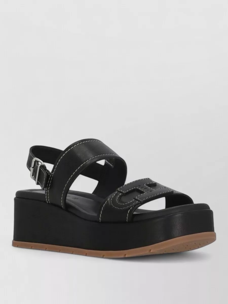 Hogan Leather Ankle-Strap Sandals