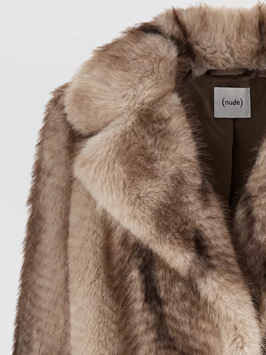 Nude Faux Fur Coat