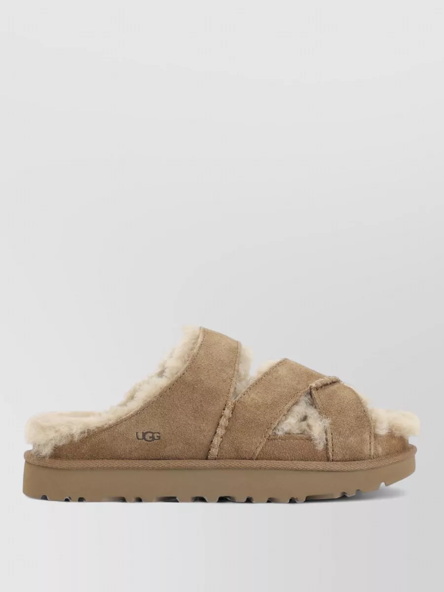 Ugg suede leather cross strap sandals