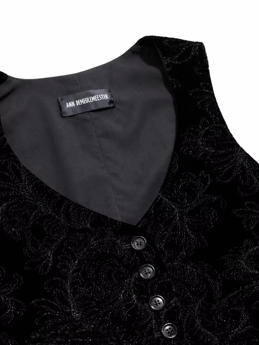 Ann Demeulemeester Paisley Embroidered Fitted Waistcoat