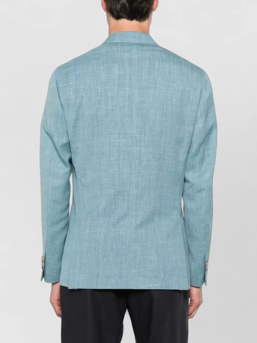 Lardini Wool Silk Linen Double-Breasted Blazer