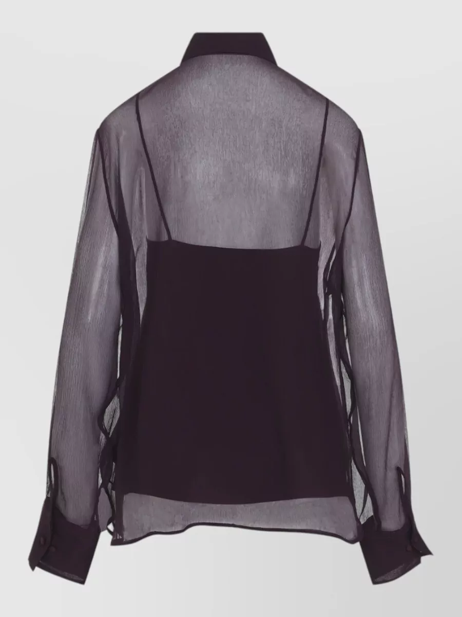 Ermanno Scervino Silk Long-Sleeve Blouse