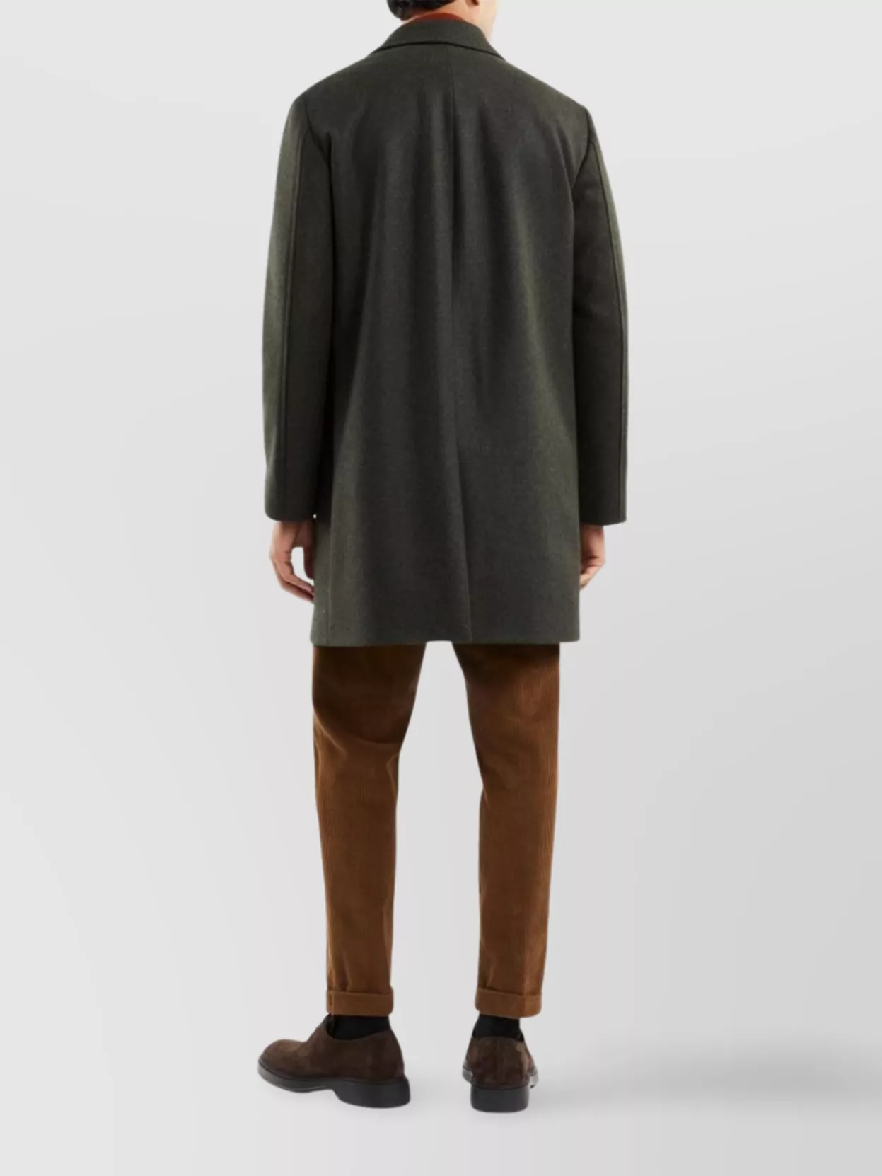 Fay Straight Wool-cashmere Blend Coat With Side Pockets In Grey