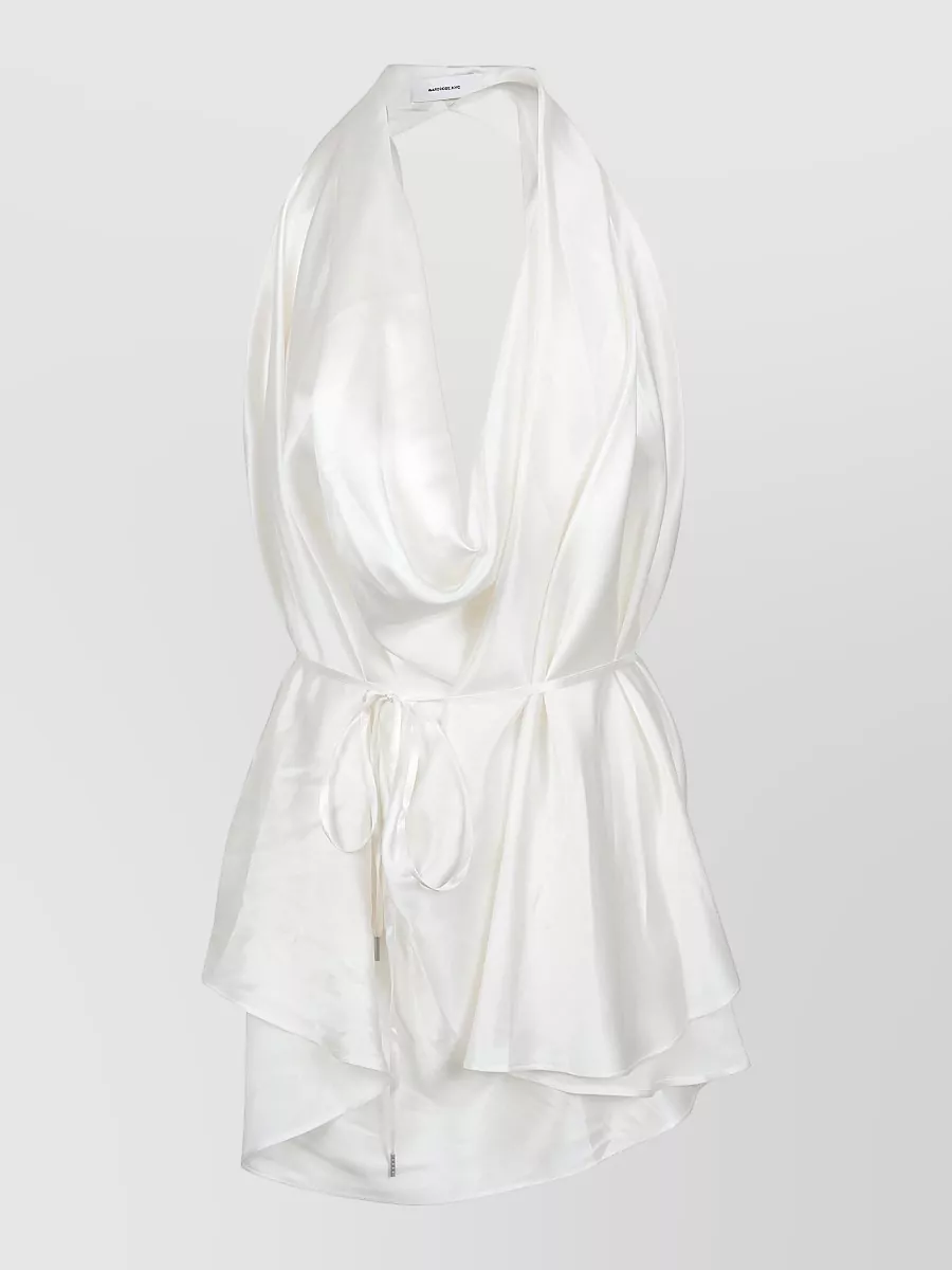 Wardrobe.nyc Satin Halterneck Blouse