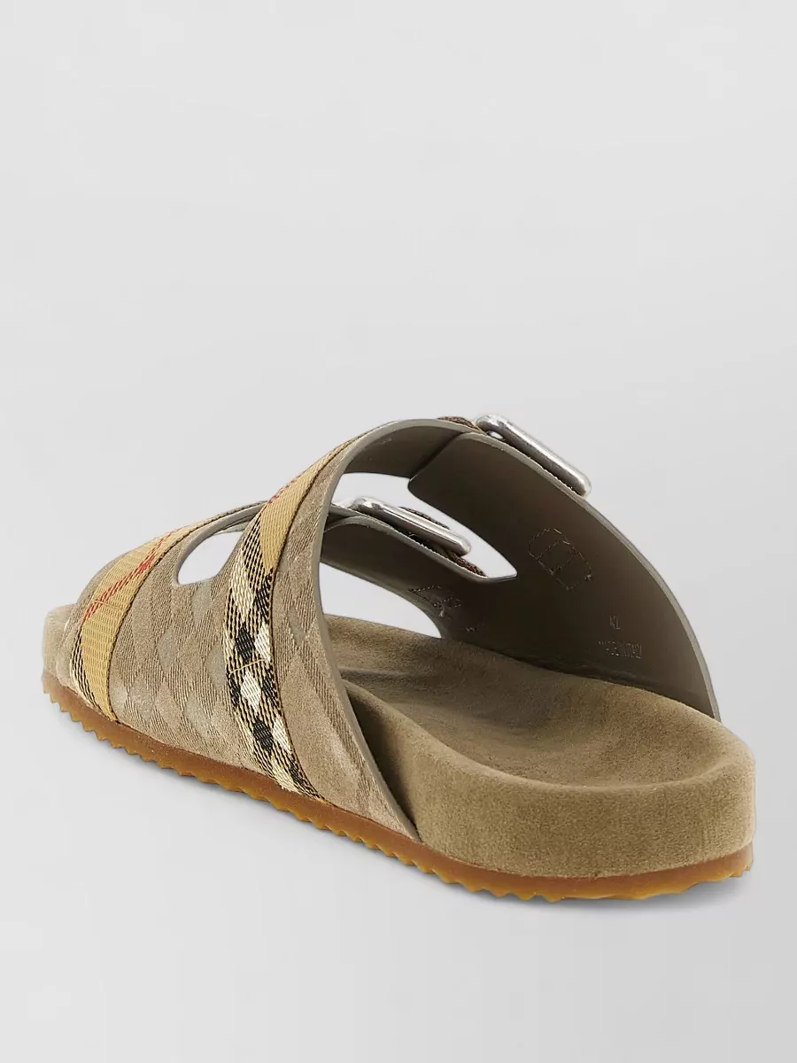 Burberry Leather Check Sandals