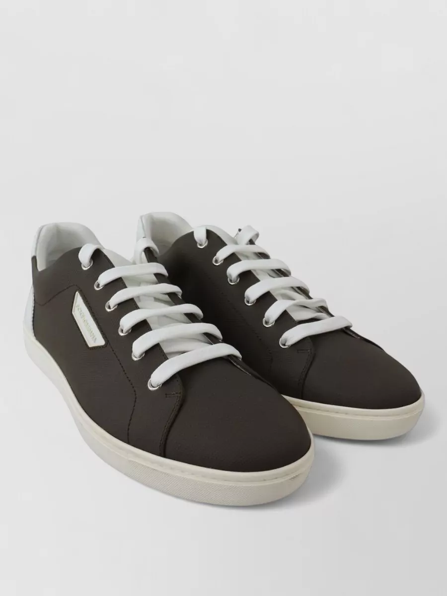 Dolce&Gabbana Leather Low-Top Lace-Up Sneakers