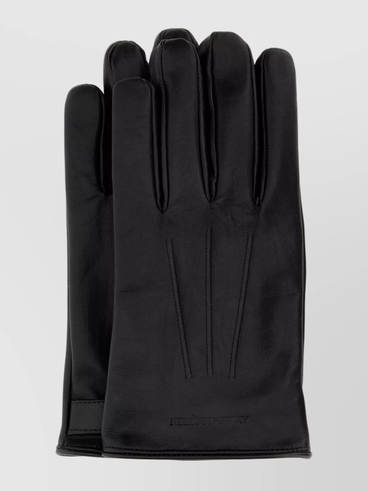 Shop Alexander Mcqueen Logo Detail Snap Gloves With Button Closure