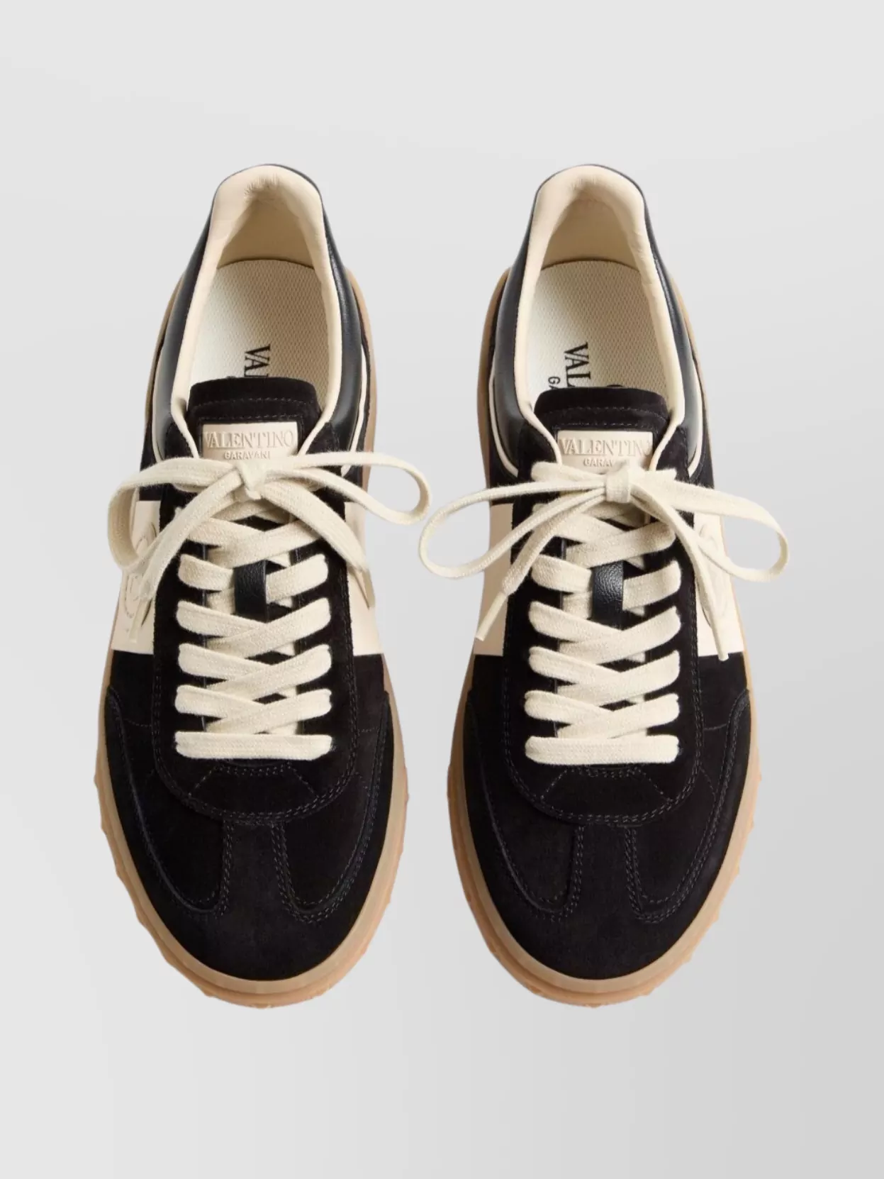 Valentino Garavani Lace-Up Footwear Featuring Contrast Panel