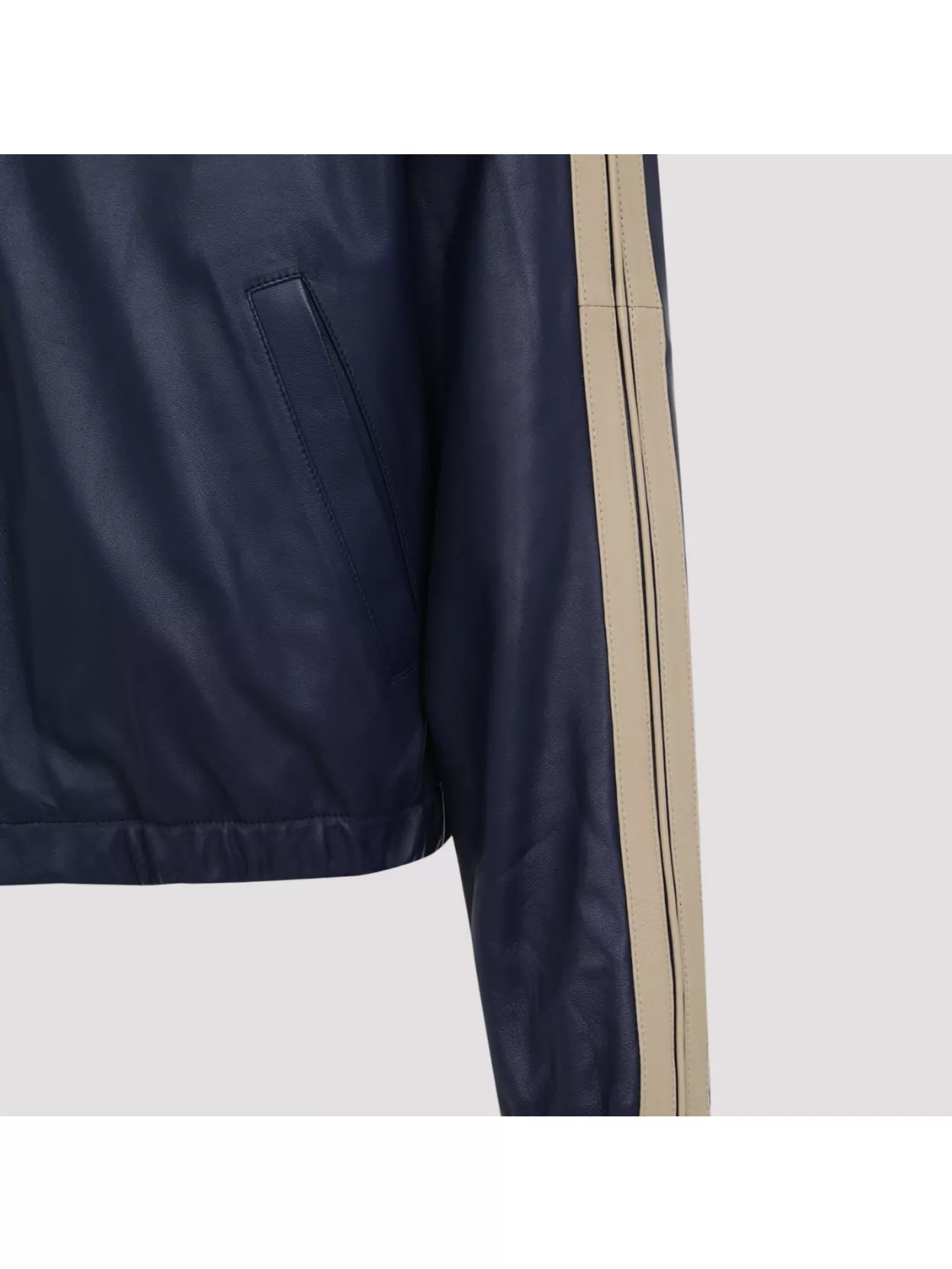 Marni Zip-up Leather Jacket In Blue