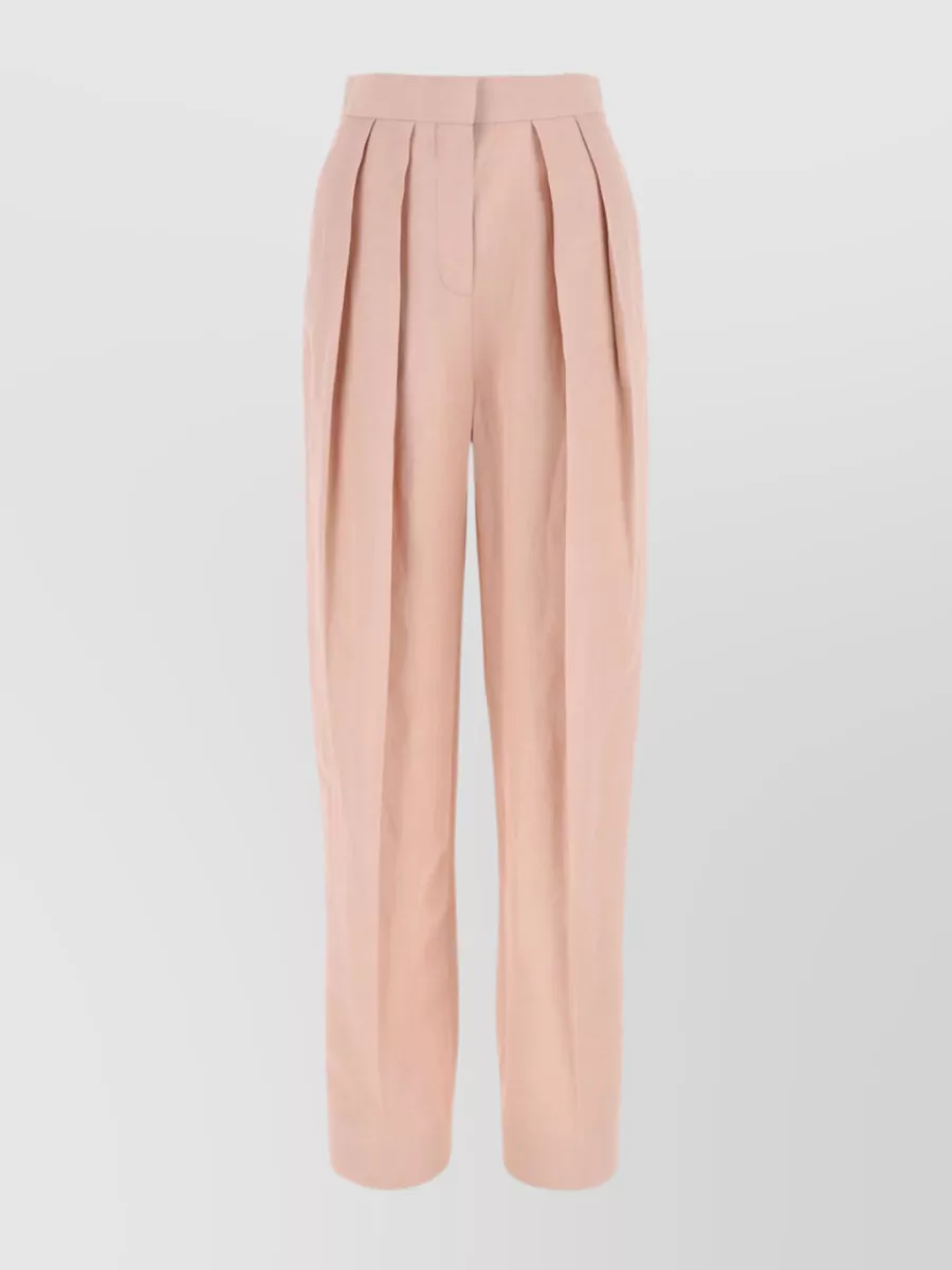 Shop Stella Mccartney Pleated Front High-waisted Wide-leg Pant In Pastel