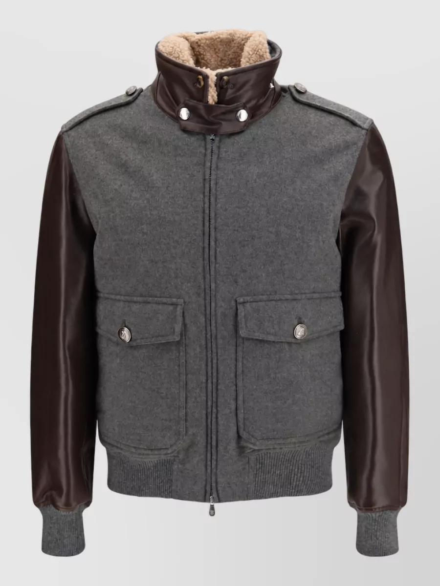 Brunello Cucinelli cashmere padded bomber jacket
