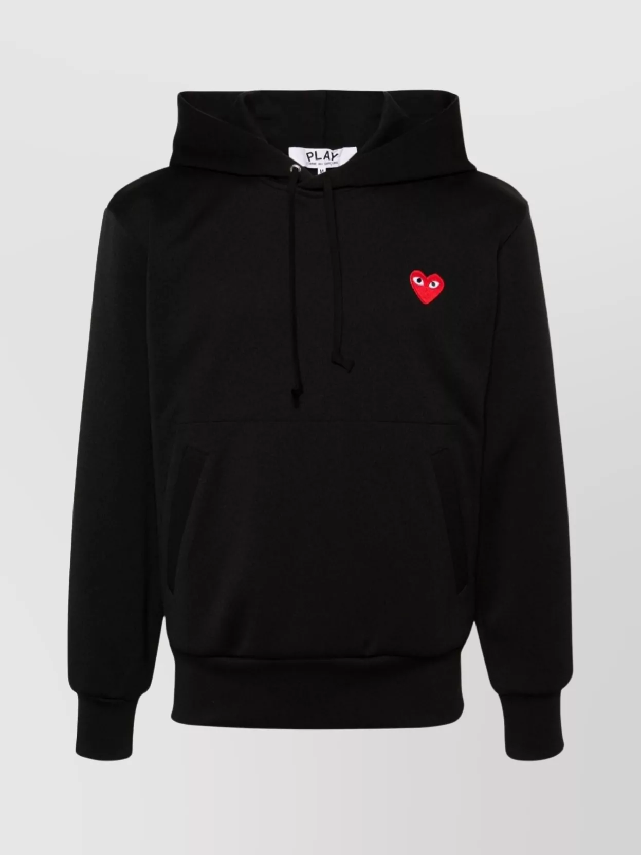 Comme Des Garçons Logo Cotton Hoodie With Drawstring Hood In Black