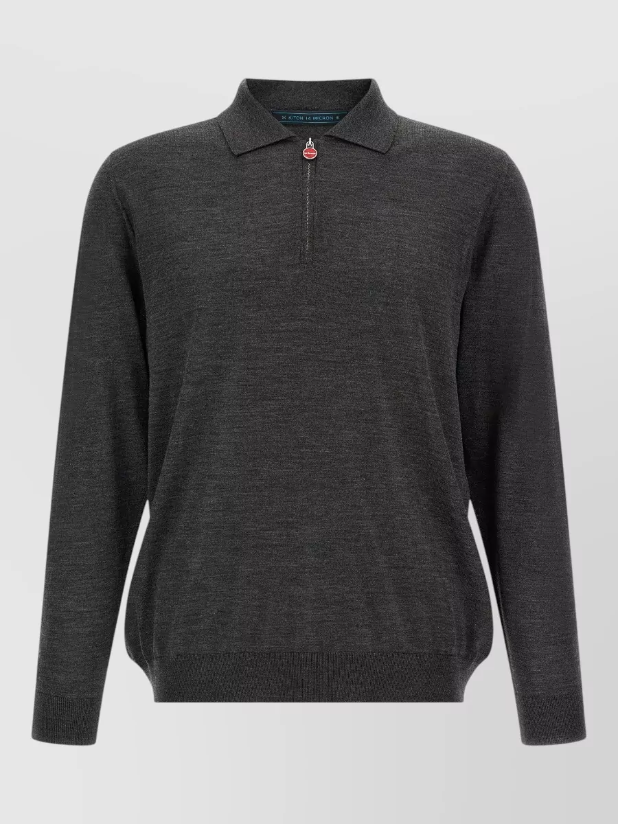 Kiton wool long-sleeve polo sweater