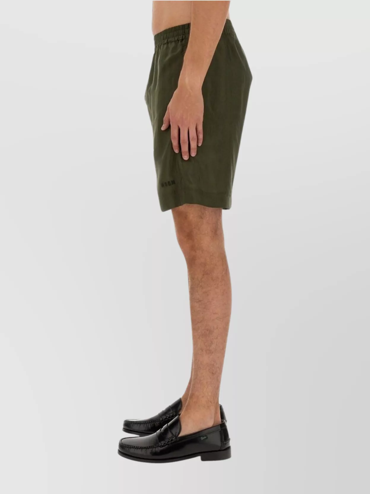 Msgm Elastic Waistband Cupro Bermuda Shorts