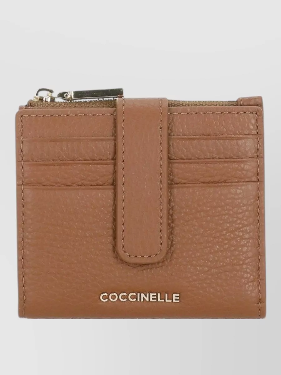 Coccinelle Textured Leather Compact Purse And Cardholder