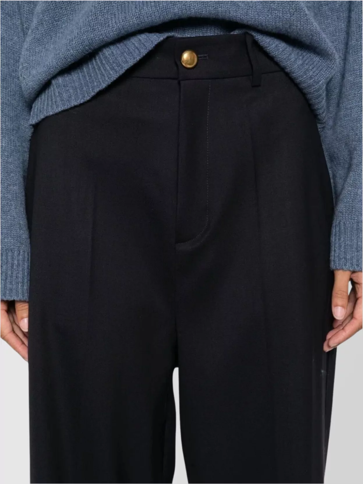Parosh High-Rise Wide-Leg Trousers Side Pockets