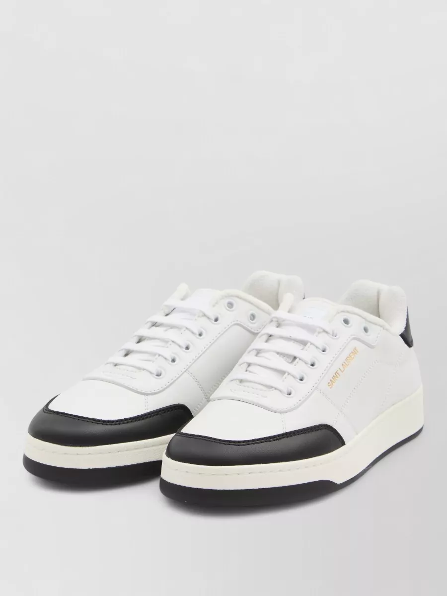 Saint Laurent Sl61 Leather Sneakers Flat Sole