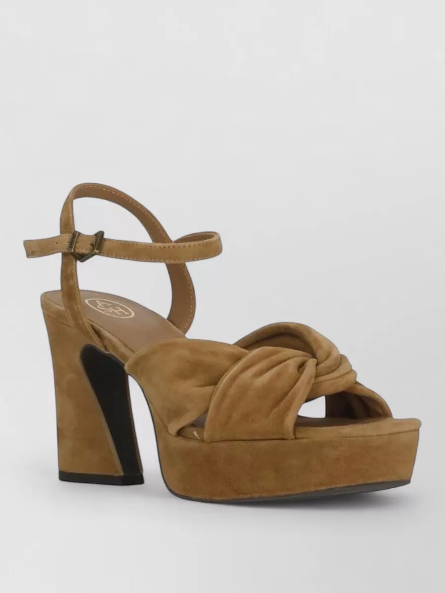 Ash leather braided heeled mules