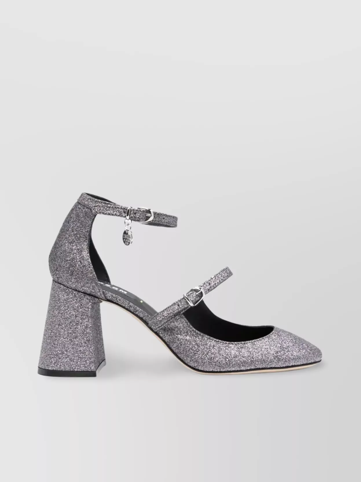 Msgm Glitter Pumps With Logo Charm 90Mm