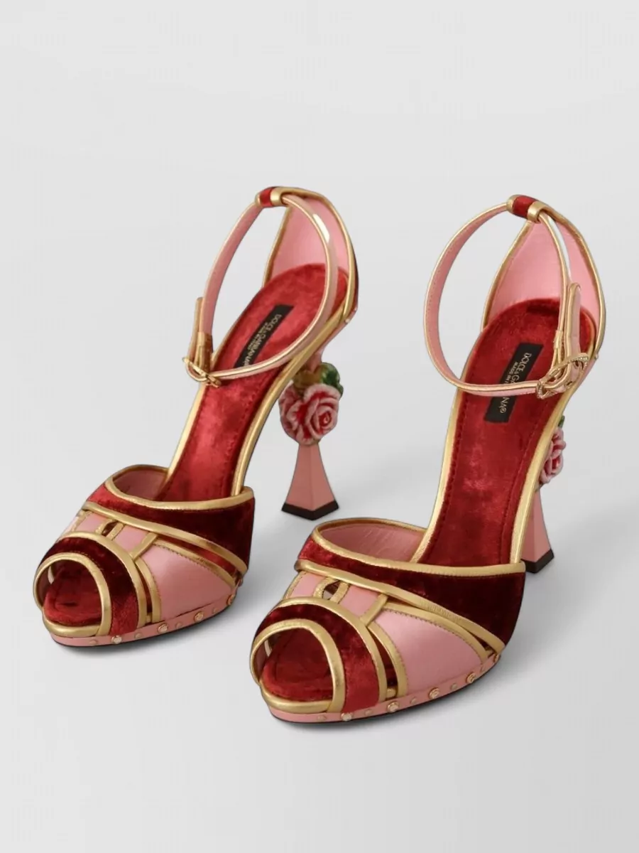 Dolce&Gabbana velvet leather ankle-strap high-heel sandals