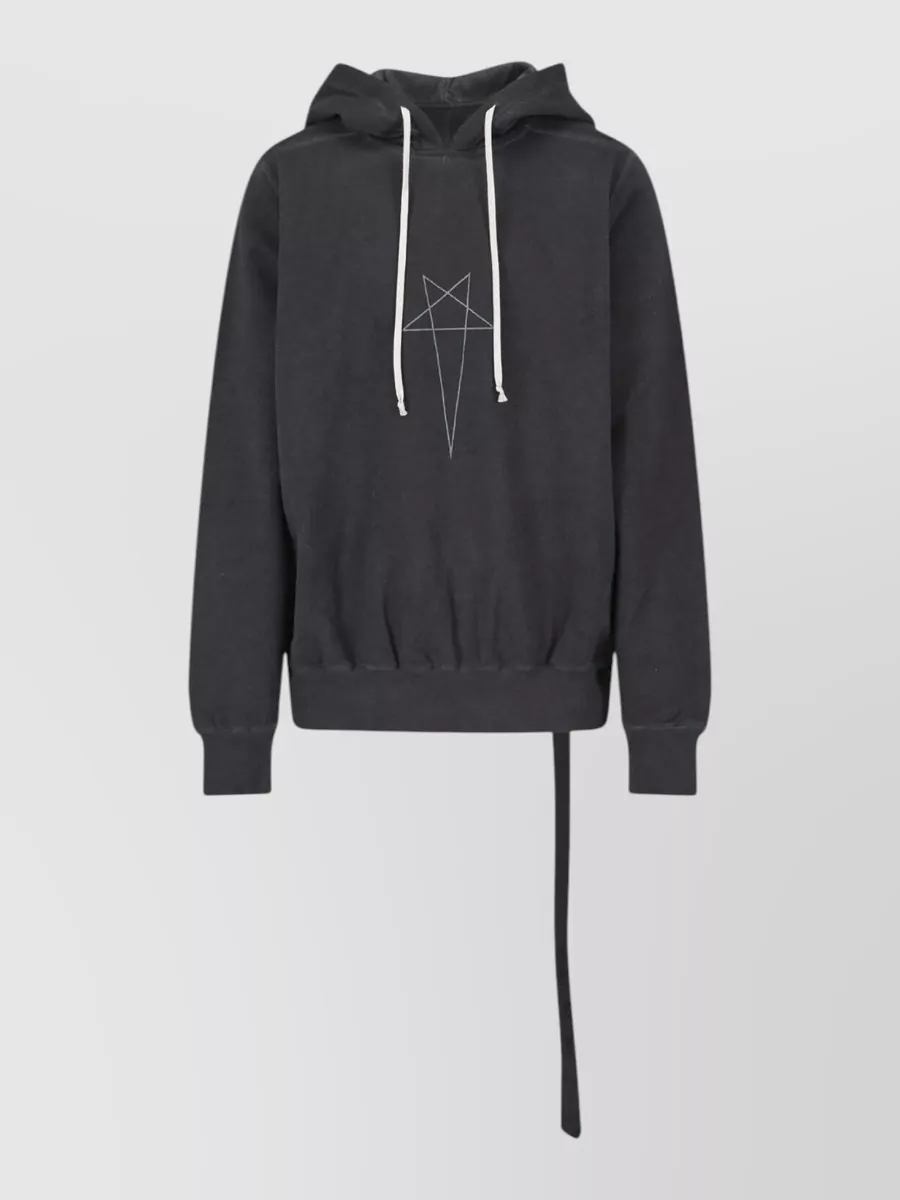 Rick Owens Drkshdw Cotton oversized pentagram print hooded sweatshirt