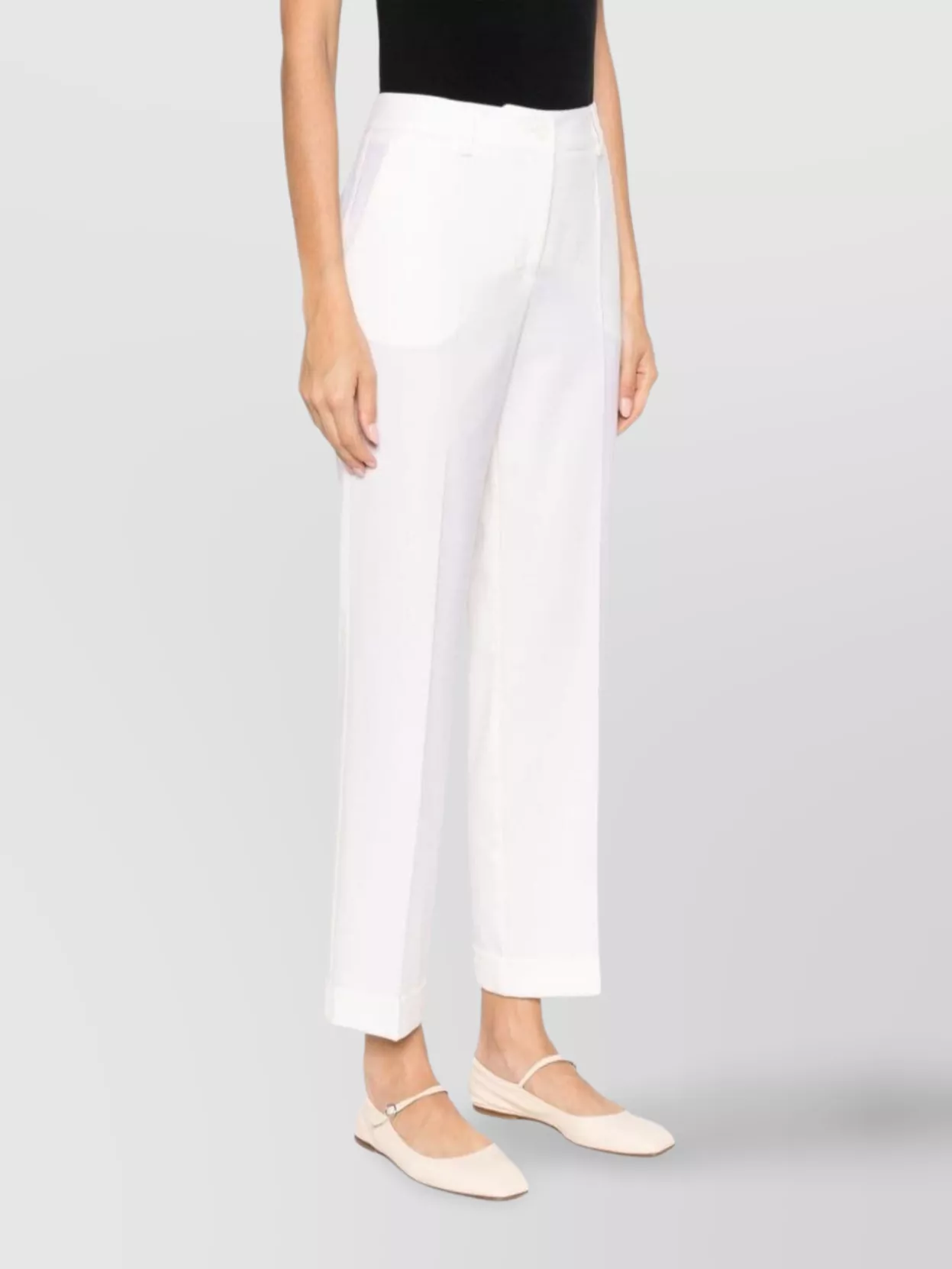 P.a.r.o.s.h . High-waist Tailored Cropped Trousers In White